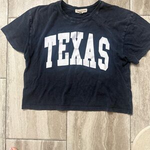 TEXAS Navy Cropped Tee